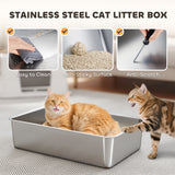 XL Stainless Steel Litter Box w/ 100° Flip Top