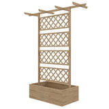 Wooden Planter with Trellis Privacy Screen, Raised Garden Bed to Grow Vegetables