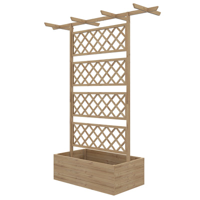 Wooden Planter with Trellis Privacy Screen, Raised Garden Bed to Grow Vegetables