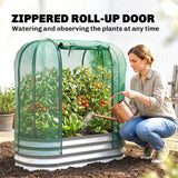 Galvanized Raised Garden Bed with Crop Cage Protection Net Cover