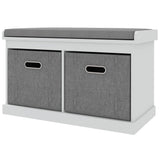 Shoe Storage Bench with Seat, 2 Fabric Drawers for Hallway