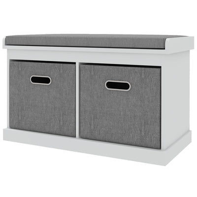 Shoe Storage Bench with Seat, 2 Fabric Drawers for Hallway