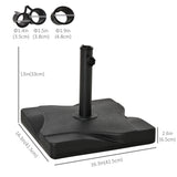44lbs Square Cement Patio Umbrella Base Stand, Outdoor Garden Parasol Base Umbrella Weight Stand Holder Fits Φ1.3