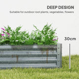 6 x 3 x 1ft Galvanized Raised Garden Bed, Reinforced Outdoor Planter Box with Open Bottom