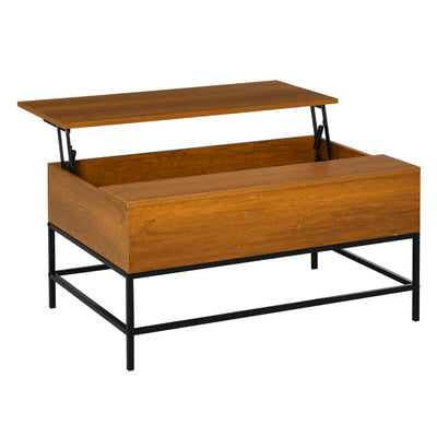 Table basse relevable avec compartiment de rangement caché Table centrale relevable pour le salon