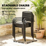 Stackable Patio Chairs Set of 4