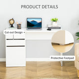 Modern Computer Desk, Writing Workstation with Storage Drawer and Cabinet for Living Room