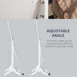 Floor Standing Mirror Full Length Mirror with Adjustable Angle Oval Frame for Dressing Room Bedroom Living Room
