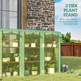 Lean-to Greenhouse with 3 Tier Shelves