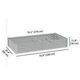 6 x 3 x 1ft Galvanized Raised Garden Bed, Reinforced Outdoor Planter Box with Open Bottom