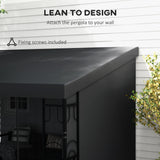 10' x 13' Wall Pergola, Outdoor Gazebo with 2 Curtains and 2 Nettings