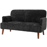 Velvet Feel Fabric 2 Seater Sofa, Small Sofa Loveseat with 8.3