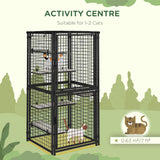 Cat Cage Multi-Level Catio Steel Outdoor Cat Enclosure w/ UV-and Water Resistant Cover, 5 Platforms