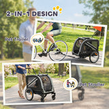 Remorque à vélo pour chien, 2 en 1
