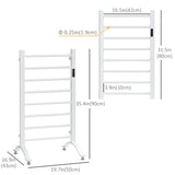 8-Bar Heated Towel Warmer Rack with Built-in Timer and LED Indicators, Wall Mounted & Free Standing Carbon Steel Electric Towel Bar with Adjustable Temperature