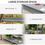 Potting Bench Table Garden Work Bench Workstation with Drawer