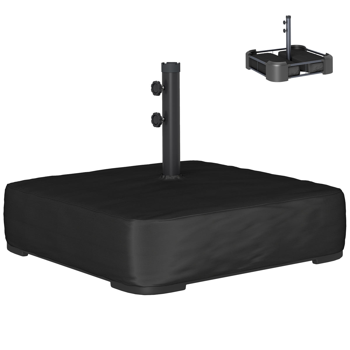 Garden Parasol Base 176 lbs Sand Filled Heavy Duty Stand for Cantilever Umbrellas and 1.89