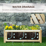 Foldable Elevated Planter Box, Wooden Raised Garden Bed for Backyard