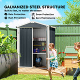 4.4' x 3' Outdoor Storage Shed with Double Doors, Metal Garden Shed for Backyard Patio