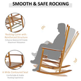 Chaise berçante patio en bois extérieur jardin fauteuil inclinable loisir siège simple bras