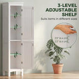 Tall Bathroom Cabinet, Freestanding Storage Organizer with Adjustable Shelves and Cupboards
