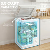 Mini Freezer, 3.5 Cu.Ft Chest Freezer with 5-Setting Adjustable Thermostat