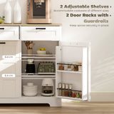 13 Gallon Tilt Out Garbage Cabinet, 2 Drawers, Door Racks, Adjustable Shelves