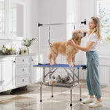 Table de toilettage pour chien avec 2 sangles de sécurité panier de rangement
