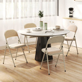 4 Pack Folding Chairs with Padded Seats, Velvet Portable Party Chairs with Steel Frame