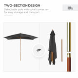 Parasol de patio en bois 7' x 10'
