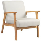 Fauteuil d'appoint Mid-Century Modern Fauteuil rétro en tissu avec accoudoirs en bois et rembourrage pour salon
