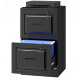 3 Drawer File Cabinet with Lock, Vertical Filing Cabinet with Adjustable Hanging Bars for A4 and Letter Size