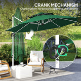 10 FT Cantilever Patio Umbrella with 360° Rotation & Adjustable Height, Crank and Tilt