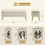 Banc de rangement 47 pouces, banc de pied de lit