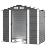 Remise de rangement extérieure 7' x 4', Cabanon de jardin en métal avec portes verrouillables et gants