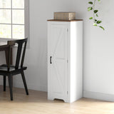 Farmhouse Accent Cabinet with Adjustable Shelf Barn Door Storage Cabinet for Living Room Floor Pantry Cabinet