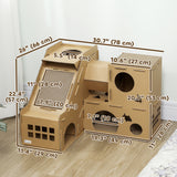 Maison pour chat en carton multi-niveaux