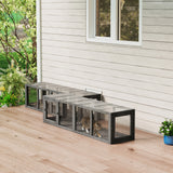 Outdoor Cat Tunnel, Wooden Play Cat Enclosure, Extendable Pet Run with 3 Doors