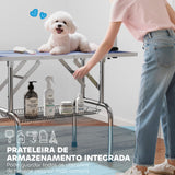 Table de toilettage pour chien avec 2 sangles de sécurité panier de rangement