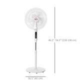 Standing Floor Fan with Remote Control, Stand Up Cooling Fan, Tall Pedestal Electric Fan for