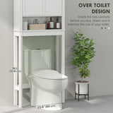 3-Tier Over Toilet Storage Unit Washing Machine Cabinet Dryer Cabinet with Adjustable Shelf for Bathroom