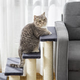 Cat Trees 4 Tier Pet Stairs Dog Cat 4 Steps Kitty Scatching Post Cat Scratch Furniture Dark