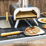 Outdoor Pizza Oven, Portable Wood Pellet Pizza Oven with Pizza Stone and Peel, Foldable Legs