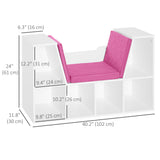 6-Cubby Bookcase with Seat Cushion, Cube Storage Shelf with Reading Nook for Home Office