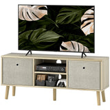 Modern TV Stand Cabinet with Foldable Drawers and Shelves for Living Room