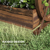 Wooden Wagon Planter Box, 2-Tier Raised Garden Bed