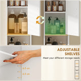 Tall Bathroom Storage Cabinet, Freestanding Bathroom Cabinet with Drawer, Adjustable Shelves, Open Compartment