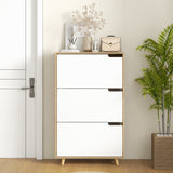 Slim Shoe Storage Cabinet with 3 Flip Drawers and Adjustable Shelves, Shoe Cabinet for 18-24 Pairs