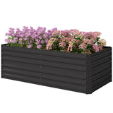 Galvanized Raised Garden Bed, Steel Outdoor Planters with Reinforced Rods, 71