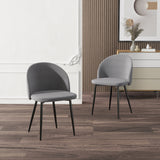 Set of 2 Mid-Back Dining Chair, Mid-Back Velvet-touch Upholstery Kitchen Chair for Living Room Dining Room